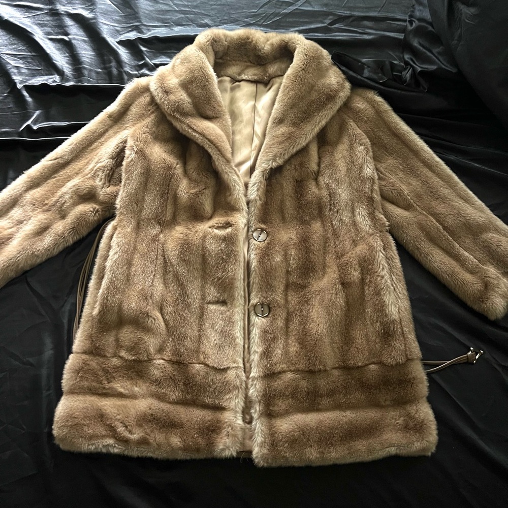 Tissavel of France Plush Brown faux fur Jacket